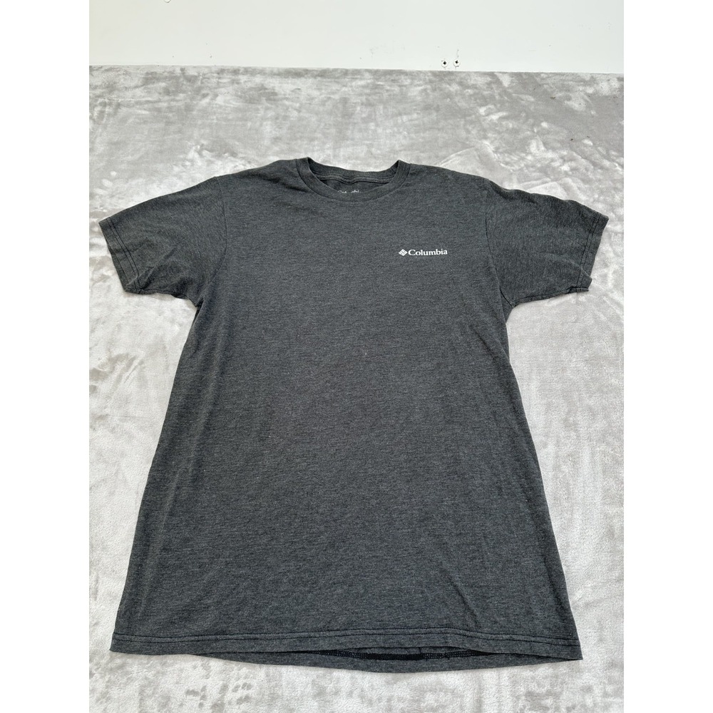 Columbia T-Shirt Men's‎ Size Medium Charcoal Gray Graphic Tee Short Sleeve Crew